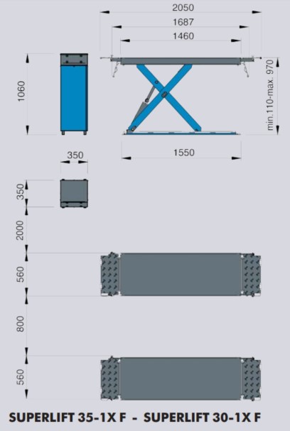 SUPERLIFT 35-1XF & 30-1XF DIMENSIONS